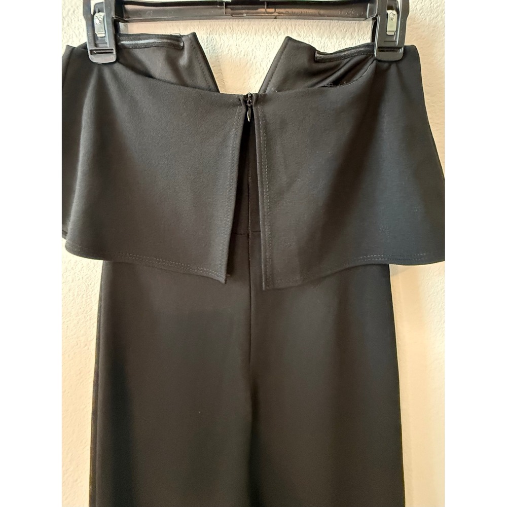 Lulus Black Strapless Notched Popover Wide‎ Leg Jumpsuit Formal Size S - Picture 9 of 10